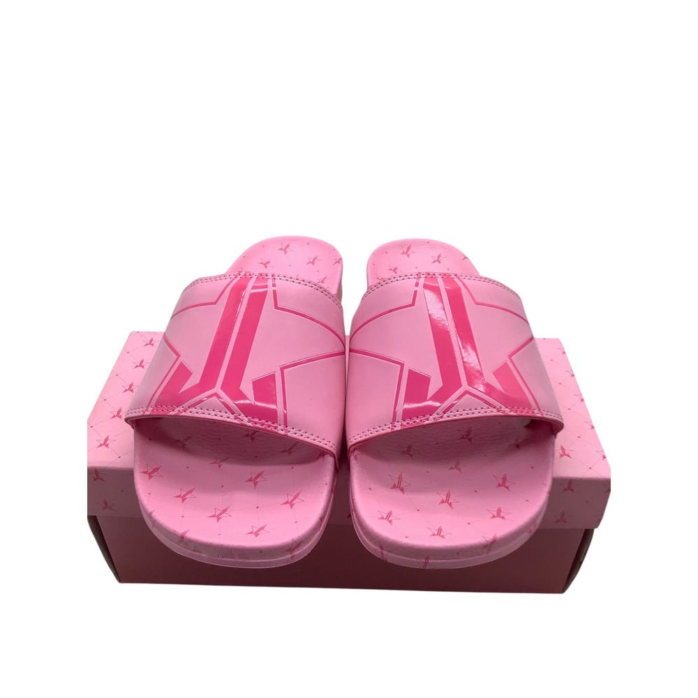 Jeffree Star Cosmetics Pink Star Logo Unisex Slides‎ Mens 12 Womens 14 Sandals